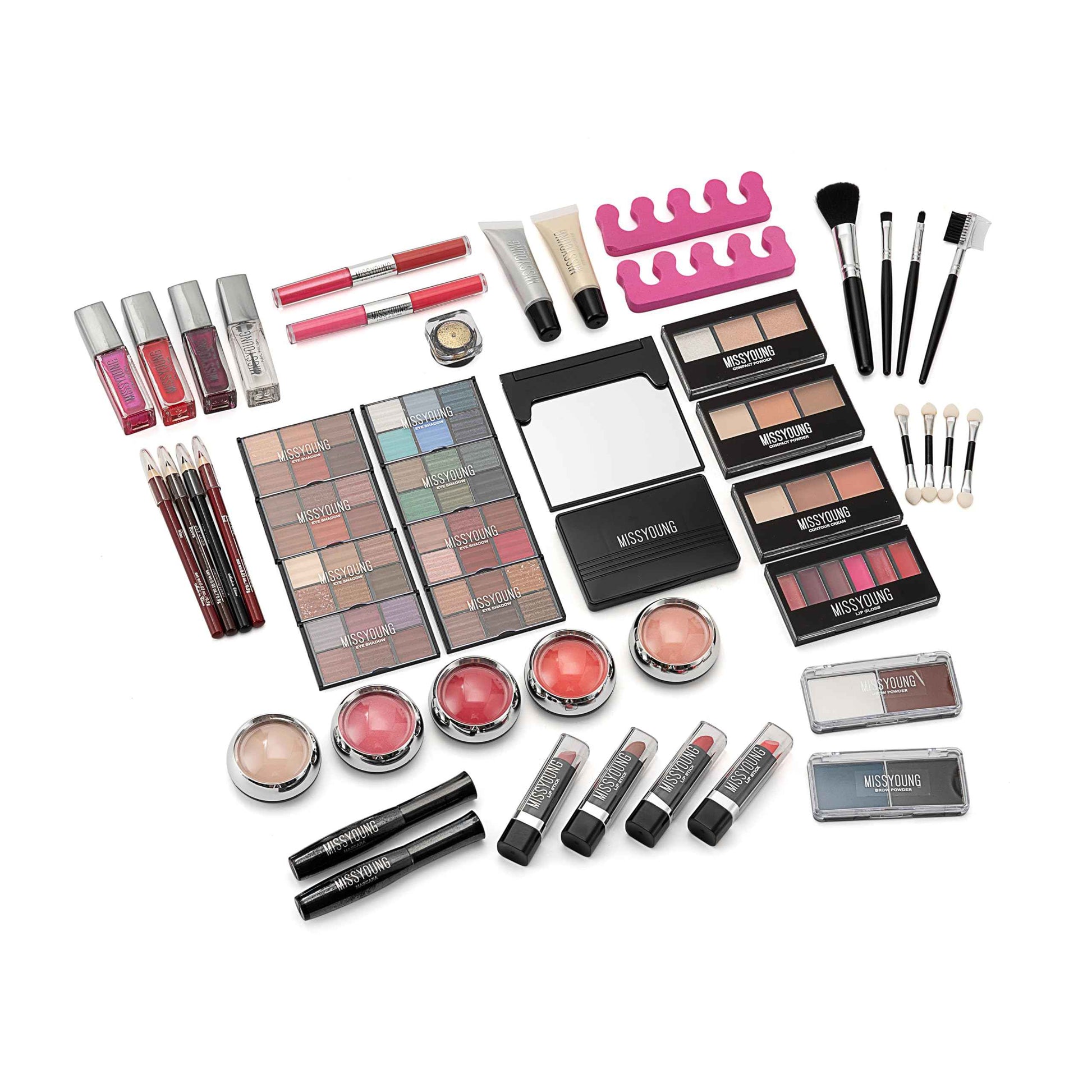 Joyeee All-in-One Makeup Kit Gift Set Women Full Set Carry All Professional Make up Kit With Makeup Bag Lipgloss Lipstick Concealer Blush Foundation Face Powder Eyeshadow Palette Cosmetic Palette #10