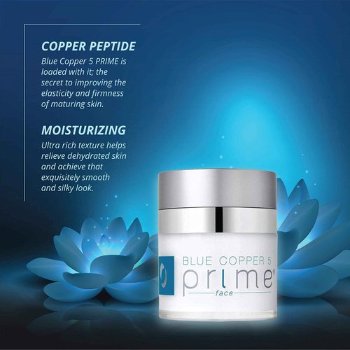 Osmotics Blue Copper 5 Improved Prime Face - New Advanced Formula Anti-Aging Face Cream for Men and Women - Clinically Proven for Wrinkles, Age Spots - Made in the USA (1oz - Pack of 1)