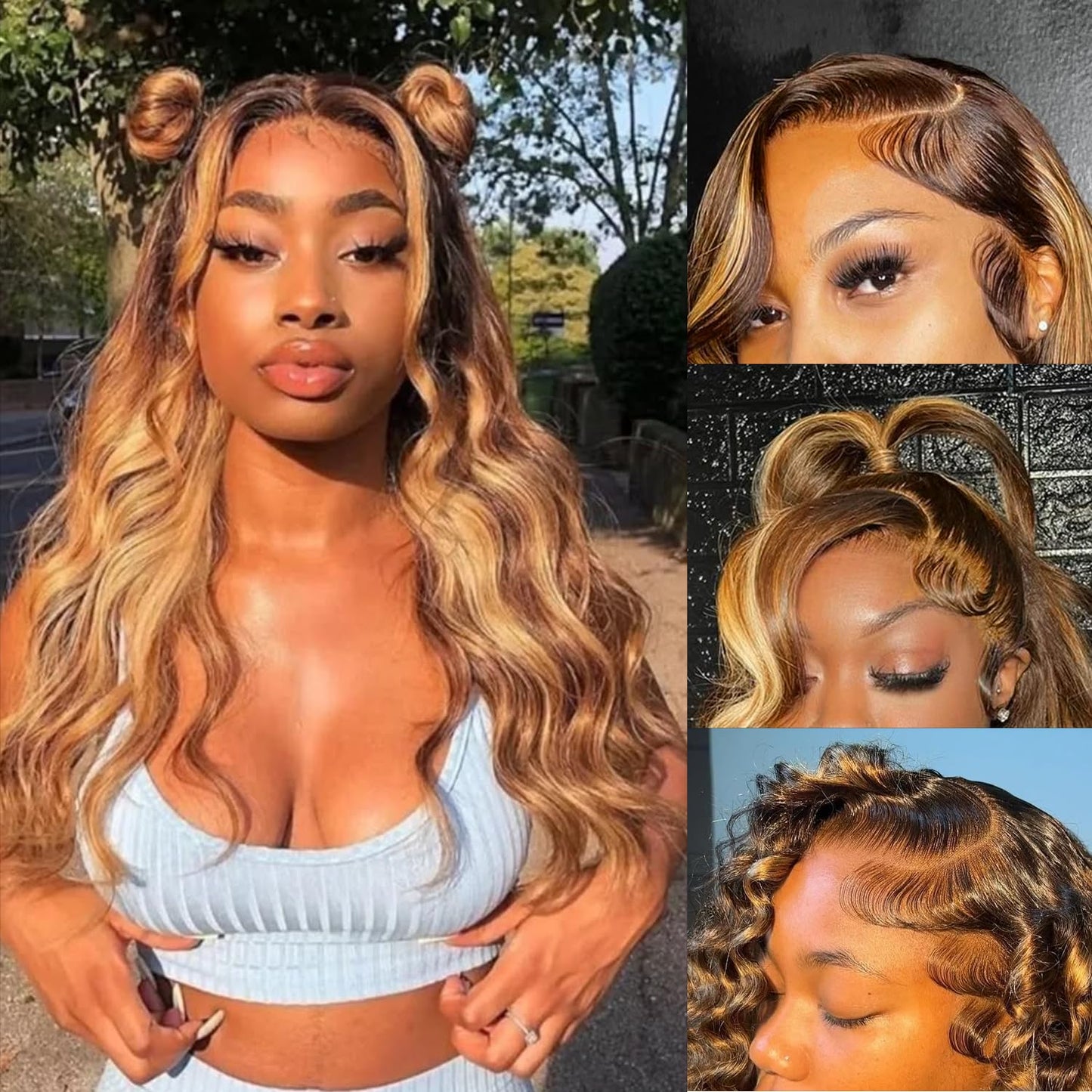 13x4 Body Wave Ombre Lace Front Wigs Human Hair for Women 180% Density HD Transparent Lace Front Honey Blonde Wig Human Hair Pre Plucked with Baby Hiar 4/27 Color Glueless Wigs Human Hair 22inch