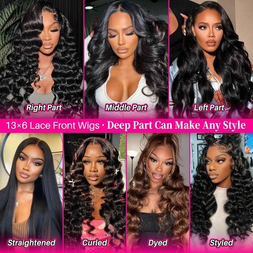 ALSZIQIHR 22 Inch Body Wave Lace Front Wigs Human Hair Pre Plucked with Baby Hair 180 Density Glueless Wigs for Women 13x6 HD Transparent Lace Front Wigs with Natural Hairline