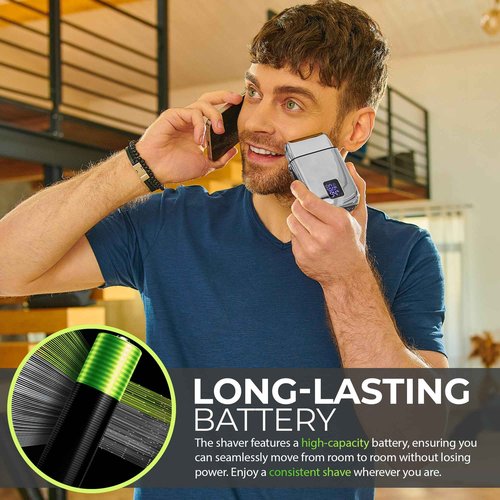 Hal&Hol Professional Cordless Electric Hair/Beard Trimmer and Foil Shaver for Men - Complete Barber Grooming Kit with Rechargeable Battery, Protective Case and 4 Guards, Gift for Men