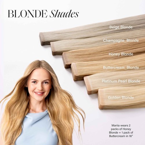 Luxy Tape-In Hair Extension Collection 24", 50g, Platinum Pearl Blonde, 20 pieces