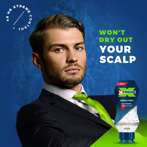 Xtreme Gel Seduction Styling Hair Gel For Men With Aloe Vera and 48-Hours Control, 9.18 oz (Pack of 18)