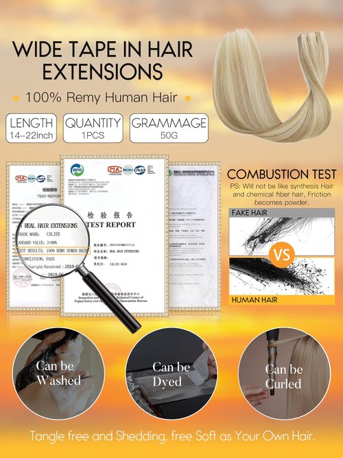 Caliee 20 Inch Long Weft Tape in Hair Extensions Human Hair Light Brown with Platinum Blonde Balayage Tape in Hair Extensions Real Remy Hair 50G Thick Ends Hair