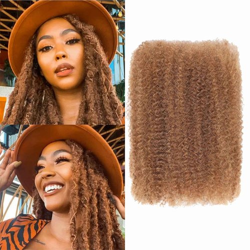 afro kinkys bulk human hair 8-28 inch afro kinky bulk 100% human hair for dreadlock extensions repair loc making twists (30#, 16inch(Pack of 2))