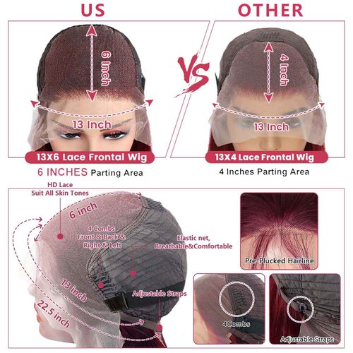 99j Burgundy Lace Front Wigs Human Hair 28 Inch 13x6 Body Wave Lace Front Wigs Pre Plucked with Baby Hair 180 Density,100% Real Human Hair No Synthetic Blend No Tangle No Shedding Triple Lifespan 3X