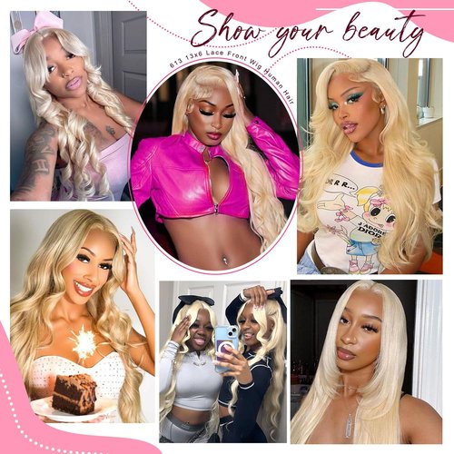 QGVQGV 613 Lace Front Wig Human Hair 210 Density Blonde Wig Human Hair 13x6 Lace Front Wigs Human Hair 613 HD Lace Frontal Wig 13x6 With Baby Hair for Women Pre Plucked 22 Inch