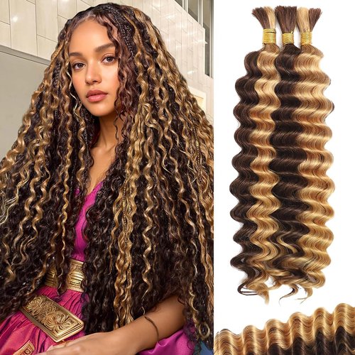 Human Braiding Hair for Boho Braids 24 Inch 120g 4/27