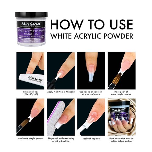 Mia Secret White Acrylic Powder (8oz)