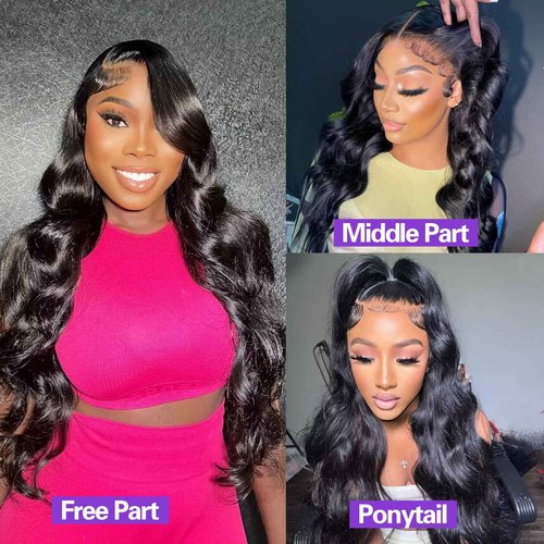 feiyunpanda Body Wave Human Hair 3 Bundles (26 28 30) 100% Unprocessed Brazilian Virgin Human Hair Weave Body Weave Bundles Human Hair Extensions 10A Wet and Wavy Bundles Natural Color