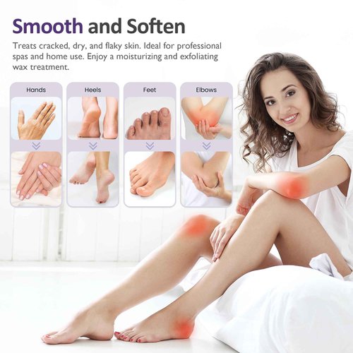 Sunvivi Paraffin Wax Machine for Hand and Feet 4000ml Large Capacity Paraffin Bath Machine for Hands Purple Paraffin Warmer with 8Pack Refills