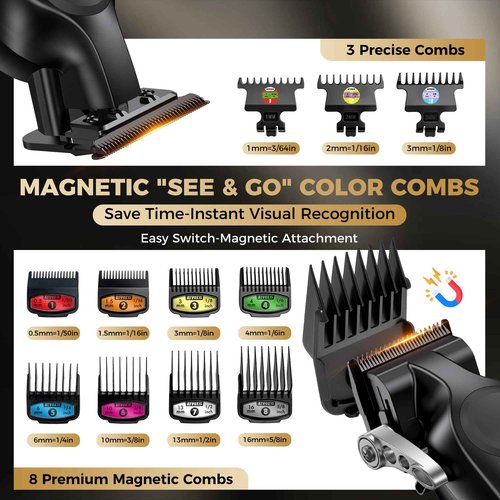 ATVOXIS Hair Clippers for Men Professional, Barber Clippers and Trimmers Set, Cordless Hair Clippers, Hair Cutting Kit, Barber Kit, Haircut Kit, Maquina para Cortar Pelo De Hombre