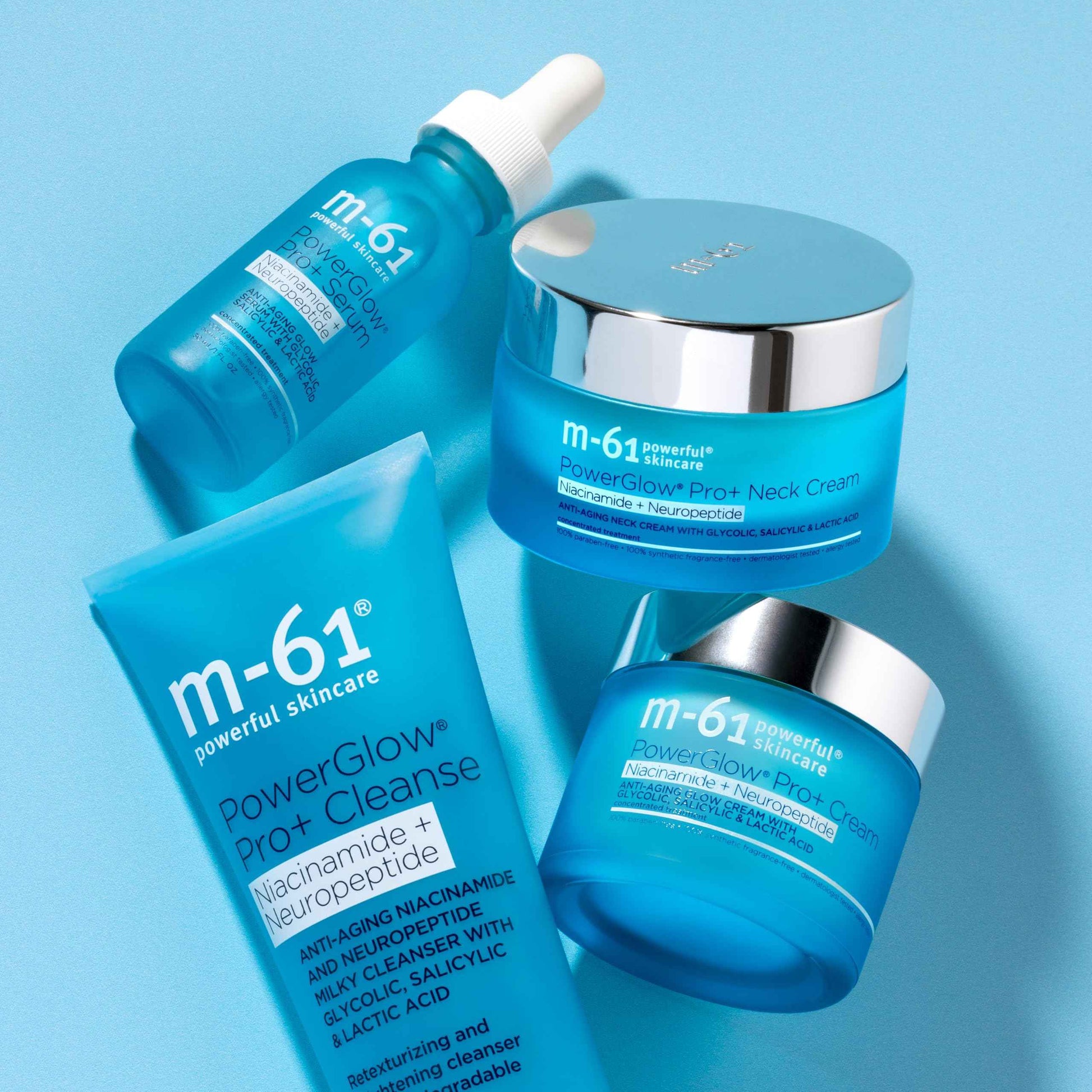 m-61 PowerGlow Pro+ Cream | Moisturizing, Firming Glow Cream With Niacinamide + Neuropeptides And A Powerful Combination Of BHAs/AHAs, 1.4 Fl Oz