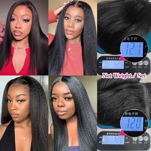 Yaki Straight Clip in 20inch Hair Extensions, 120G Full Head Real Human Hair Clip for Women Seamless Yaki Clip ins Hair Extensions for Thin Hair Natural Black 8Pcs Hair Pieces with Secure Clips