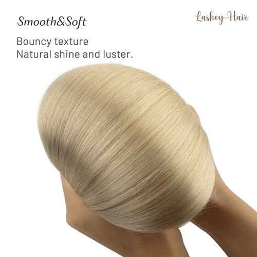 Clip in Hair Extensions, 18 inch Ash Blonde to Golden Blonde and Platinum Blonde Hair Extensions Clip in Human Hair Lashey Hair Extension Real Human Hair 120g 7pcs