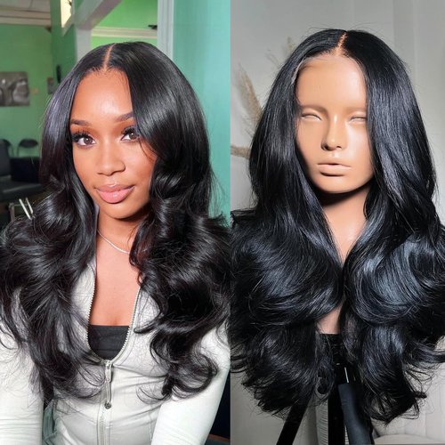 Taupusei 26 Inch Body Wave Lace Front Wigs Human Hair 13x4 Transparent HD Lace Frontal Wigs 200% Density Wigs Human Hair Pre Plucked With Natural Hairline Baby Hair Wigs For Women