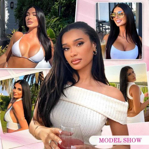 PISRY Wear and Go Glueless Wigs Human Hair Pre Plucked Pre Cut 180% Density 6x4 Ready to Wear Lace Front Human Hair Wigs Straight for Black Women 24 Inch