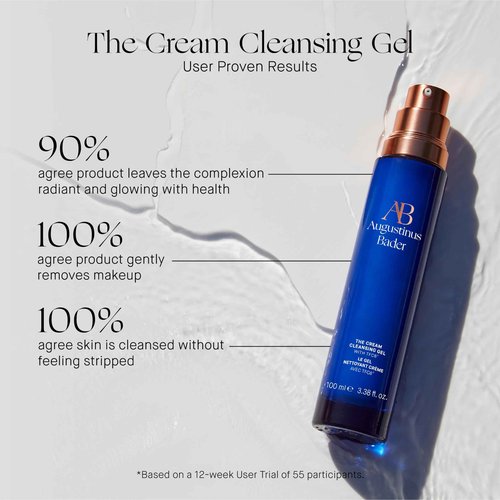 Augustinus Bader The Cream Cleansing Gel – Luxury Gentle Hydrating Face Cleanser – Removes Impurities & Excess Oil While Supporting Skin Barrier – Soothing & Non-Drying Formula – 100 ml / 3.4 fl oz