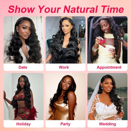 PUNUBO 13x6 Body Wave Lace Front Wigs Human Hair Pre Plucked HD Transparent Lace Frontal Wigs Human Hair 230% Density Glueless Human Wigs with Baby Hair for Women 20 Inch