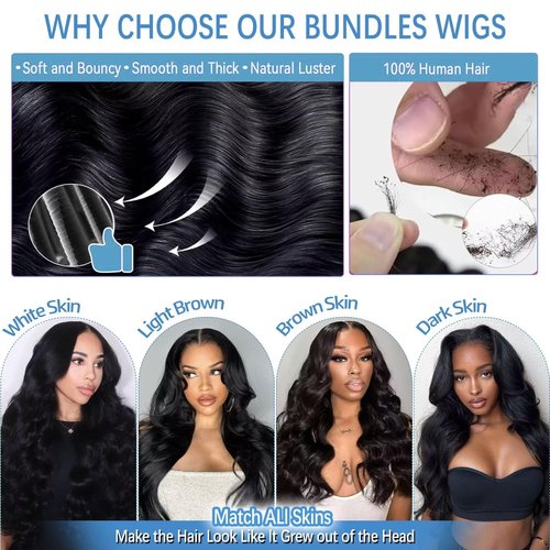 12A Human Hair Bundles 20 20 20 Inch Body Wave Bundles Human Hair 100% Unprocessed Brazilian Virgin Weave 3 Bundle for Women Natural Black Real Body Wavy Human Hair Extensions