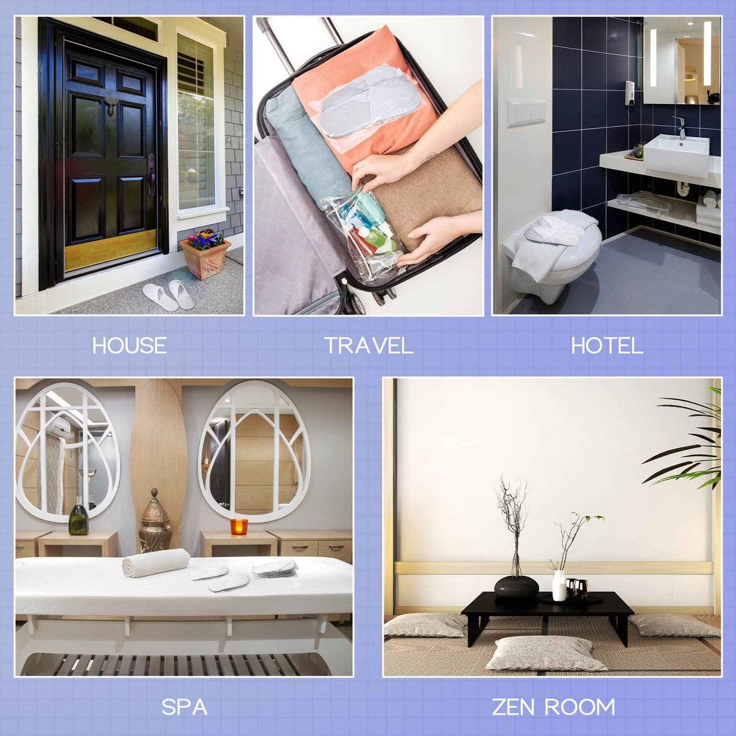 JaGely 120 Pairs Bulk Disposable Slippers Non Slip Hotel Spa Slippers Fluffy Closed Toe for Home Indoor Wedding Travel Party Guests Men Women(White)