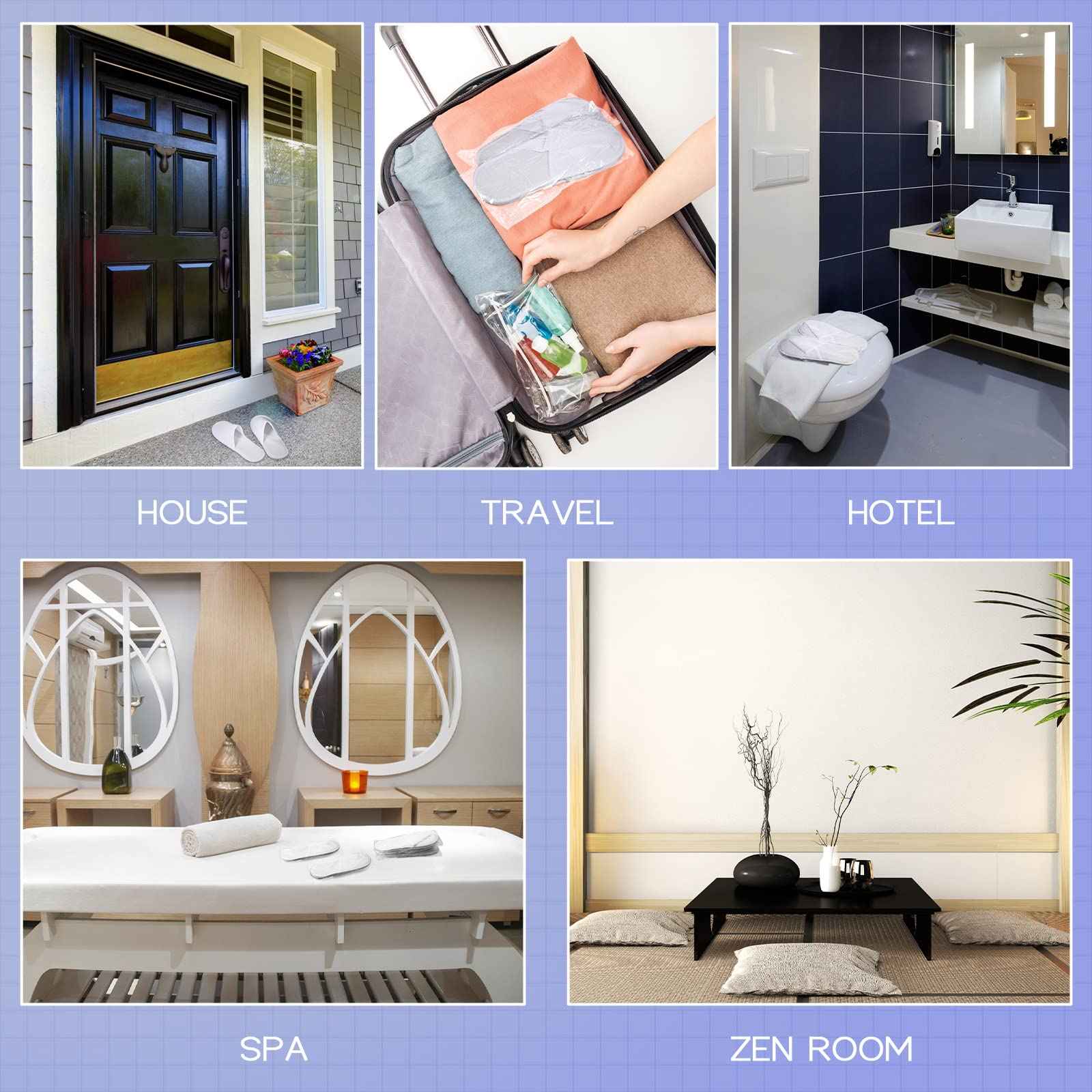 JaGely 120 Pairs Bulk Disposable Slippers Non Slip Hotel Spa Slippers Fluffy Closed Toe for Home Indoor Wedding Travel Party Guests Men Women(White)