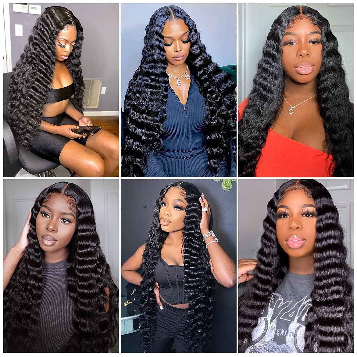 Human Hair Bundles With Lace Closure - Loose Wave, Deep Curly Wave, Big Deep Curly - 3 Bundles With 4X4 Lace Closure (16, 18, 20+14 Inches)