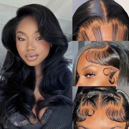 Ying Guan 250 Density Hd Lace Front Wigs Human Hair Wear and Go Glueless Wigs Human Hair Pre Plucked Lace Bleached Knots Lace Front Wig 250 Density body wave Wig 13x4 Body Wave frontal Wigs 24 inch