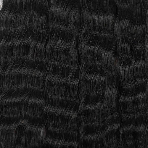 Wet and Wavy Human Braiding Hair Super Wave Bulk Hair For Braiding No Weft 100g (1Pack-4PCS) Super French Human Braiding Hair For Boho Braids (Super Wave（#1b）, 24 Inch)