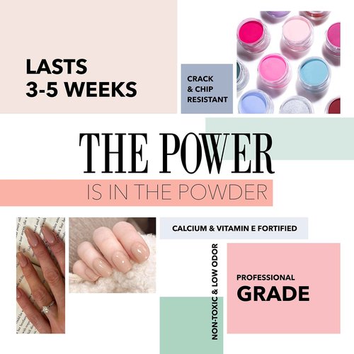 Revel Nail Starter Dip Powder Kit - 12 Color Nail Kit, Manicure Set with Dip Powder and Liquid Set