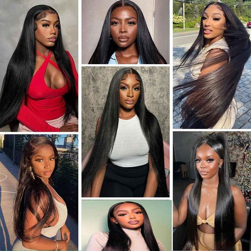 Xojao Straight Lace Front Wigs Human Hair Pre Plucked 13x4 HD Lace Frontal Wigs for Women Brazilian Virgin Human Hair Wig With Baby Hair Glueless Natural Color 180 Density 26 Inch
