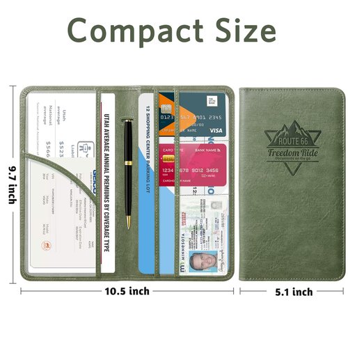 CoBak Car Registration and Insurance Holder - Vehicle Glove Box Car Organizer,Auto Truck Comparment Accessories Case with Magnetic Closure for Driver License,Cards
