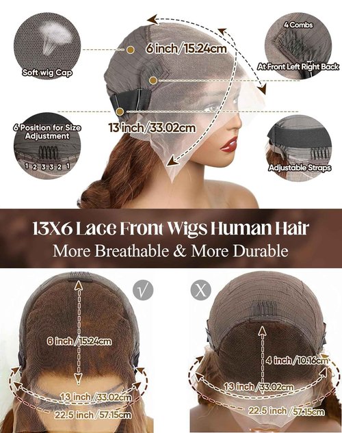 usmoother 4# Chocolate Brown Lace Front Wig 30 Inch Body Wave Lace Front Wigs Human Hair 200 Density 13x6 HD Lace Frontal Colored Wigs | Soft Non-shedding Non-tangling Full Length No Peculiar Smell