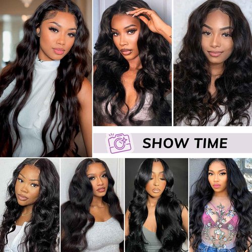 Looxey 6x5 Lace Front Wig Human Hair Wig for Women 210% Density Body Wave Wear and Go Glueless Wigs Pre Plucked Pre Cut Lace Wigs Pre Bleached Tiny Knots Wig 24 Inch