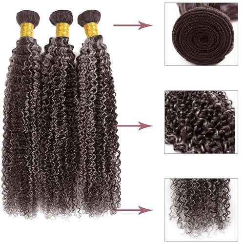 Fabimiya Bundles Human Hair Deep Wave P4/GREY Human Hair Bundles Unprocessed Brazilian Virgin Hair Bundles P4/GREY Human Hair Bundles Quick Weave Hair Extension