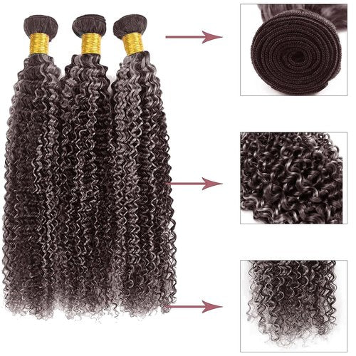 Fabimiya P4/GREY Human Hair Bundles 20 22 24 inch Jerry Curly Wave Human Hair Bundles Highlight Chocolate Grey Unprocessed Soft Sewn In Hair with Double Weft for Black Women