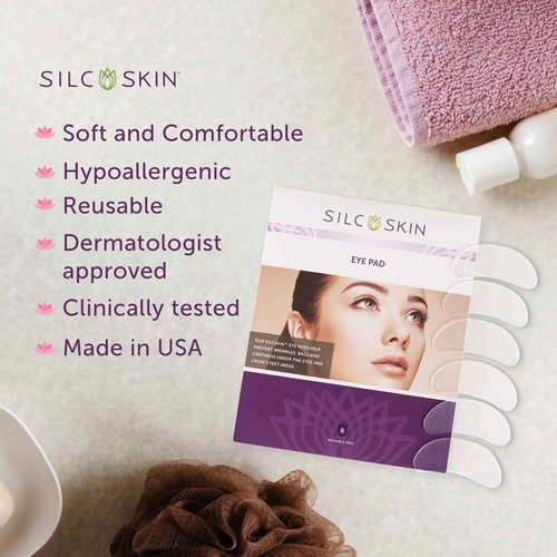 SilcSkin Silicone Eye Pads - Reusable Overnight Eye Patches, Medical-grade Silicone for Fine Lines, Crepey Skin, and Puffiness - 120 Day Supply