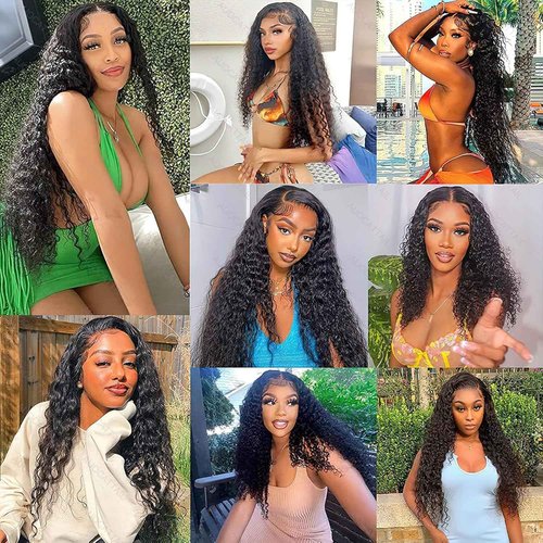 SODLIS 5x5 HD Lace Closure Wigs Human Hair Wear And Go Glueless Wigs Human Hair Pre Plucked With Baby Hair Ready to Go Deep Wave Lace Front Wigs Human Hair for Women (Black, 22 Inch, Curly)