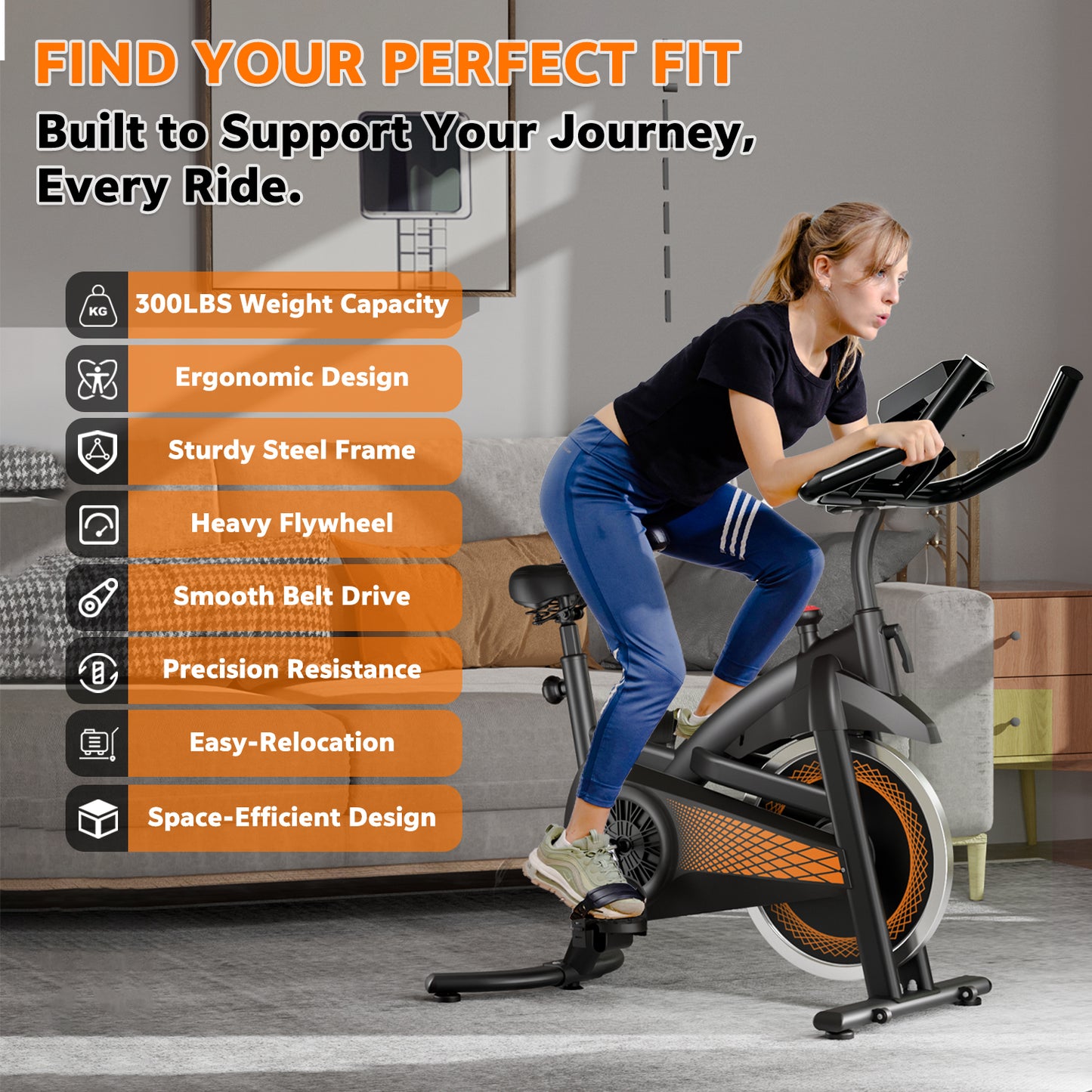 Adjustable Magnetic Resistance Exercise Bike with Tablet Mount