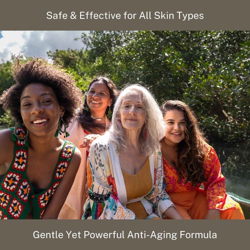 InfiniteAloe réparneu Gold Anti-Aging Formula, Neck Firming, Face Tightening, Anti Wrinkle Face Cream - Organic Aloe Powered with Collagen, Peptides & Retinyl - 0.5oz Jar