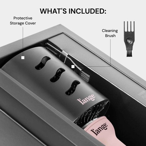 L'ANGE HAIR Le Volume 2-in-1 Titanium Blow Dryer Brush | Hot Air Brush for Hair Drying & Styling | Ionic Oval Barrel for Smooth, Frizz-Free Volume | (Blush – 60mm)