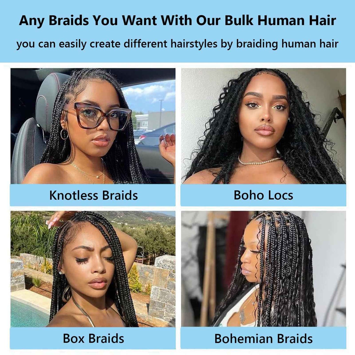 Human Braiding Hair For Boho Braids 110g Jerry Curly 12A Remy Boho Human Hair For Braiding No Weft 2 Braids Per Pack Boho Hair for Braiding 18 inch Natural Black