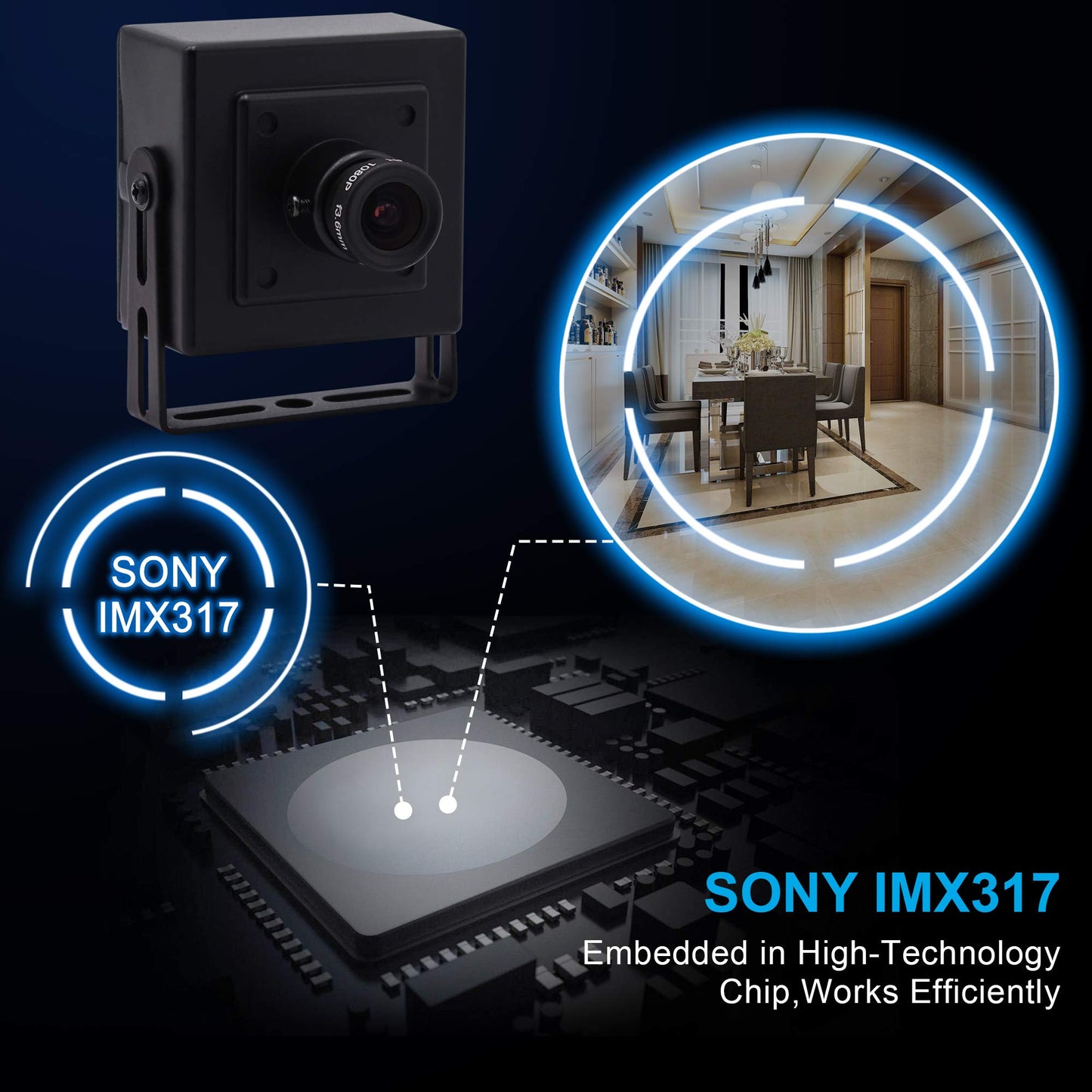 4K USB Camera with 170degree Fisheye Lens HD Video Audio Webcam High Speed Wide Angle PC Camera IMX317 USB with Camera for Computer Mini UVC USB2.0 Web Camera for Laptop Jetson Nano Raspberry Pi