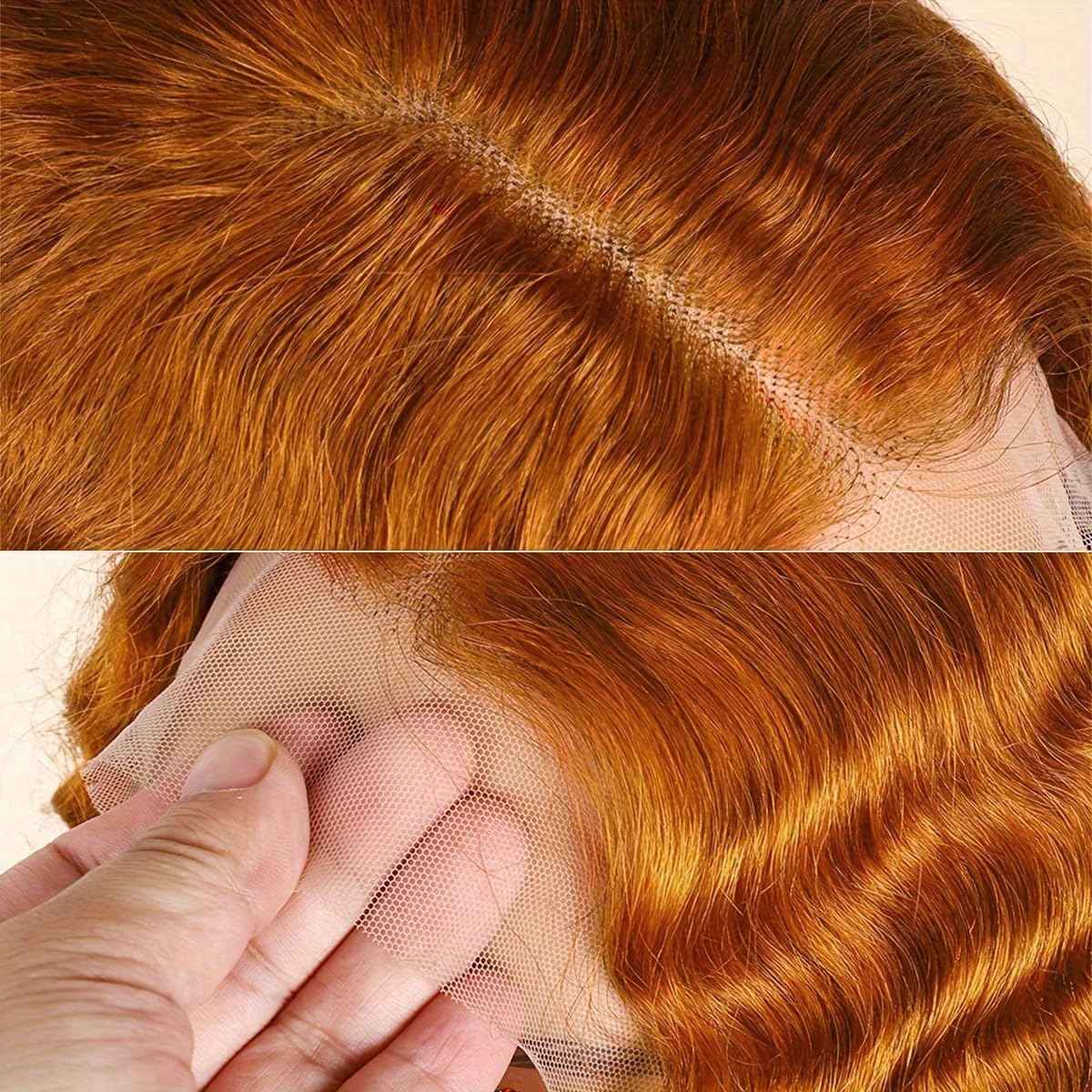 Ginger Wig Human Hair 13x6 Ginger Orange Deep Curly Lace Wig Human Hair Ginger Lace Front Wigs Human hair 200% Density ginger Deep Wave Frontal Wigs For Black Women Pre Plucked With Baby Hair 26 Inch