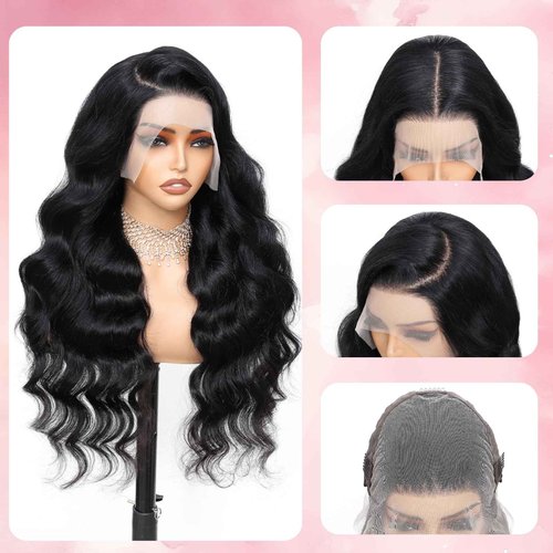 LUCKOKOS 22 Inch 13x6 Body Wave Lace Front Wigs Human Hair 200 Density HD Transparent Lace Front Wigs for Black Women Glueless Frontal Wigs Human Hair Pre Plucked
