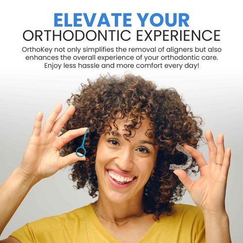 OrthoKey Clear Aligner Removal Tool - Unleash Precision: Grabber Remover for Braces & Retainers | Elevate Dental Care with Ortho Tools for Orthodontic Care | Small Blue, 30-Pack.