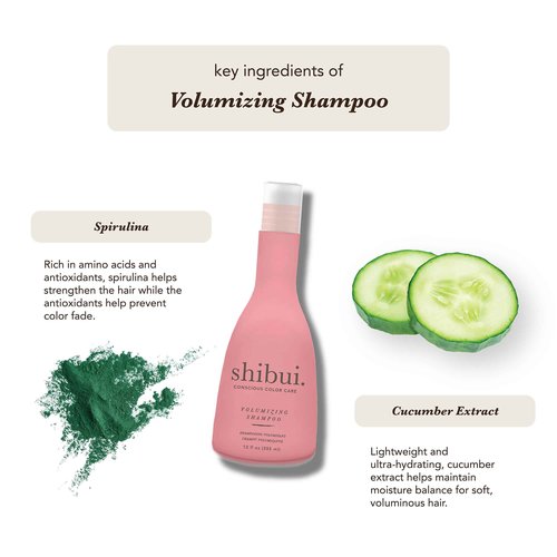 Shibui Volumizing Shampoo, Cleanses and Adds Body with Spirulina and Cucumber Extract, for Thin or Fine Hair, Color-Safe, 33.8 Fl Oz