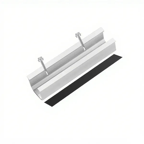 U-Shaped Guide Rail for Solar Panel Mounting, 20cm Black Pressure Block