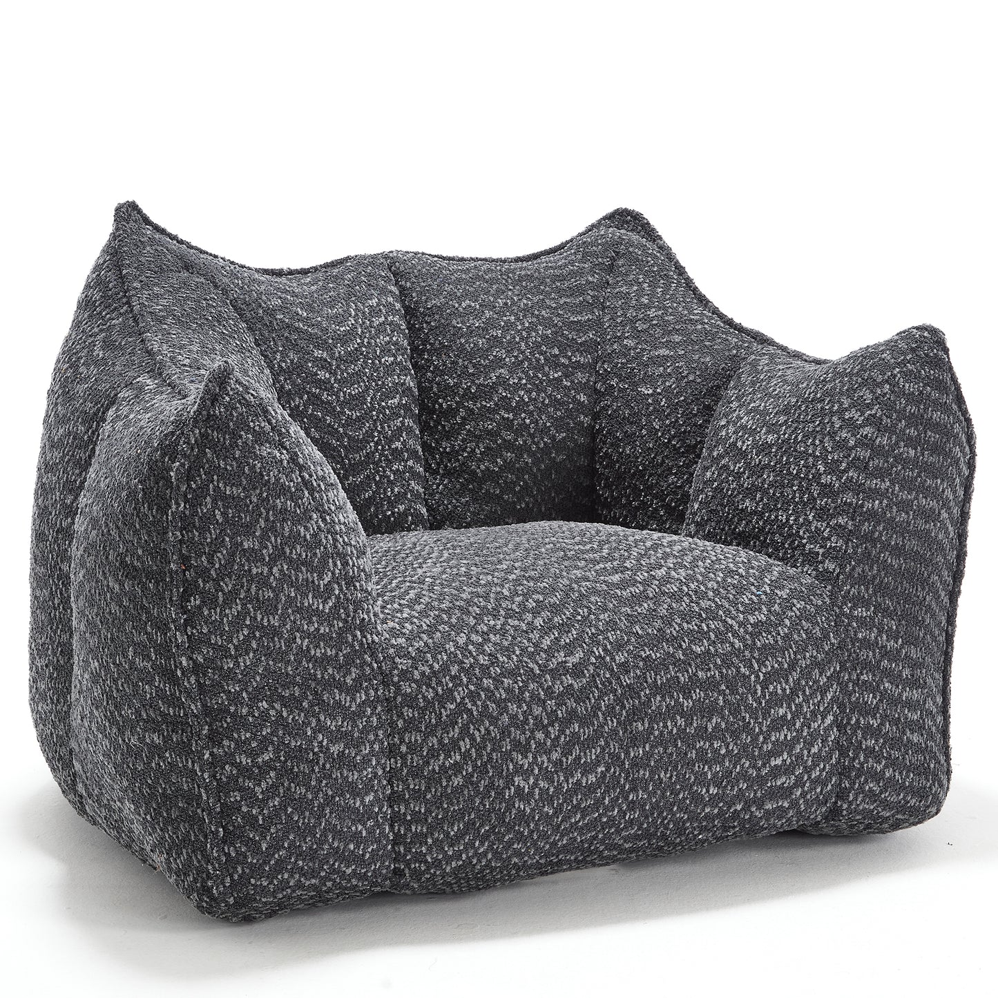 Comfortable Chenille Bean Bag Chair - Black Lazy Sofa