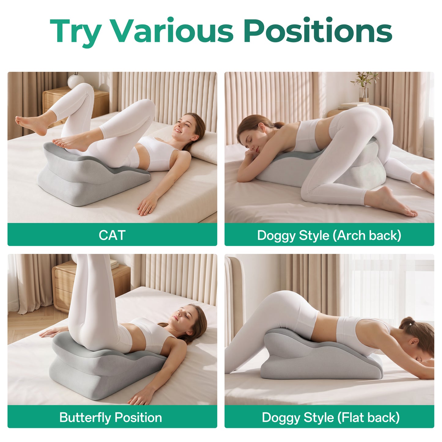 Ergonomic Memory Foam Support Pillow for Couples - Grey
